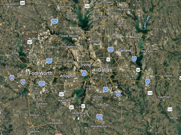 Sunglow Service Area Map